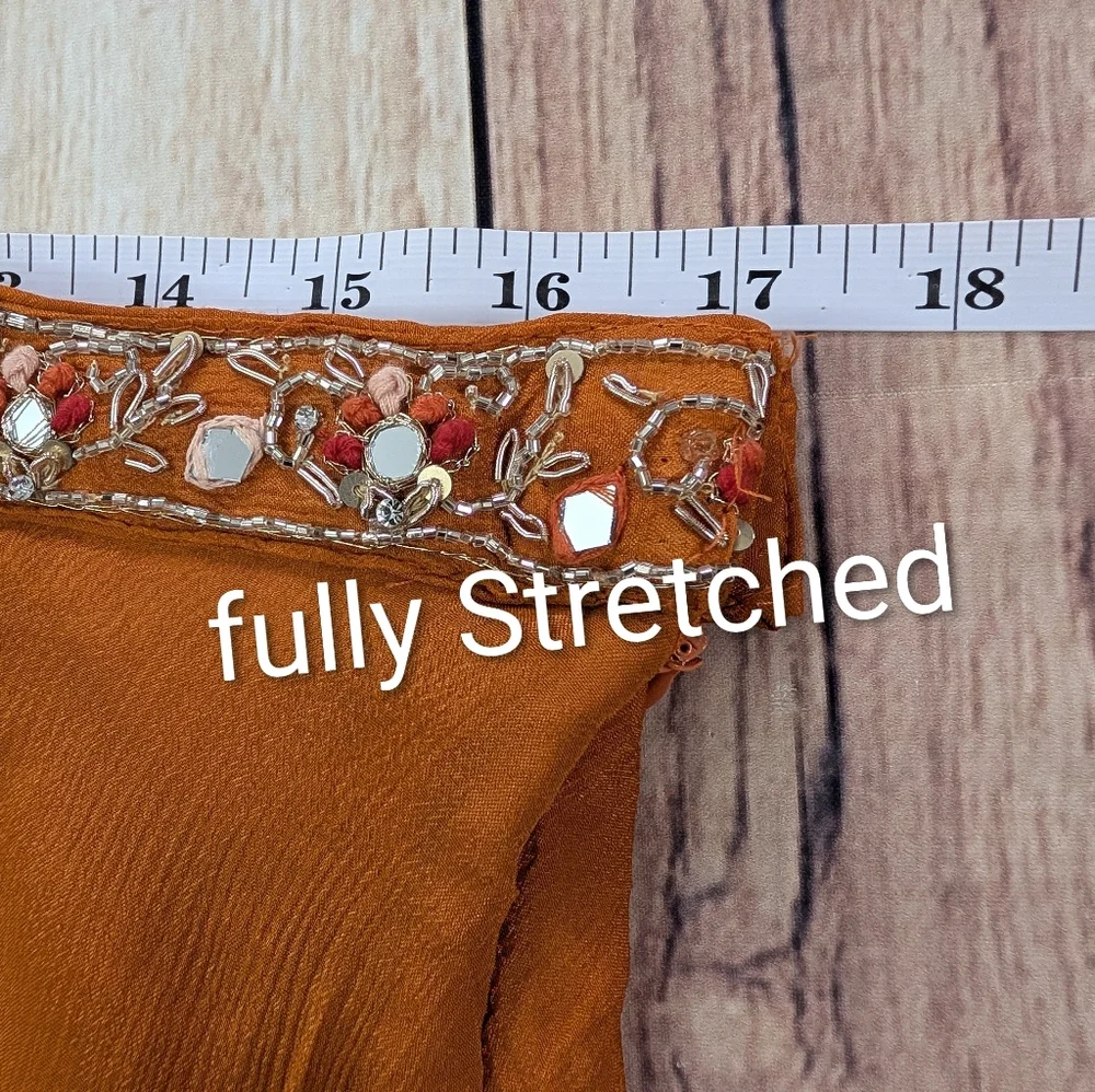 Orange Long Sleeves Crop Top, Palazzo and dupatta Set for Wedding Events - Picture 11 of 16